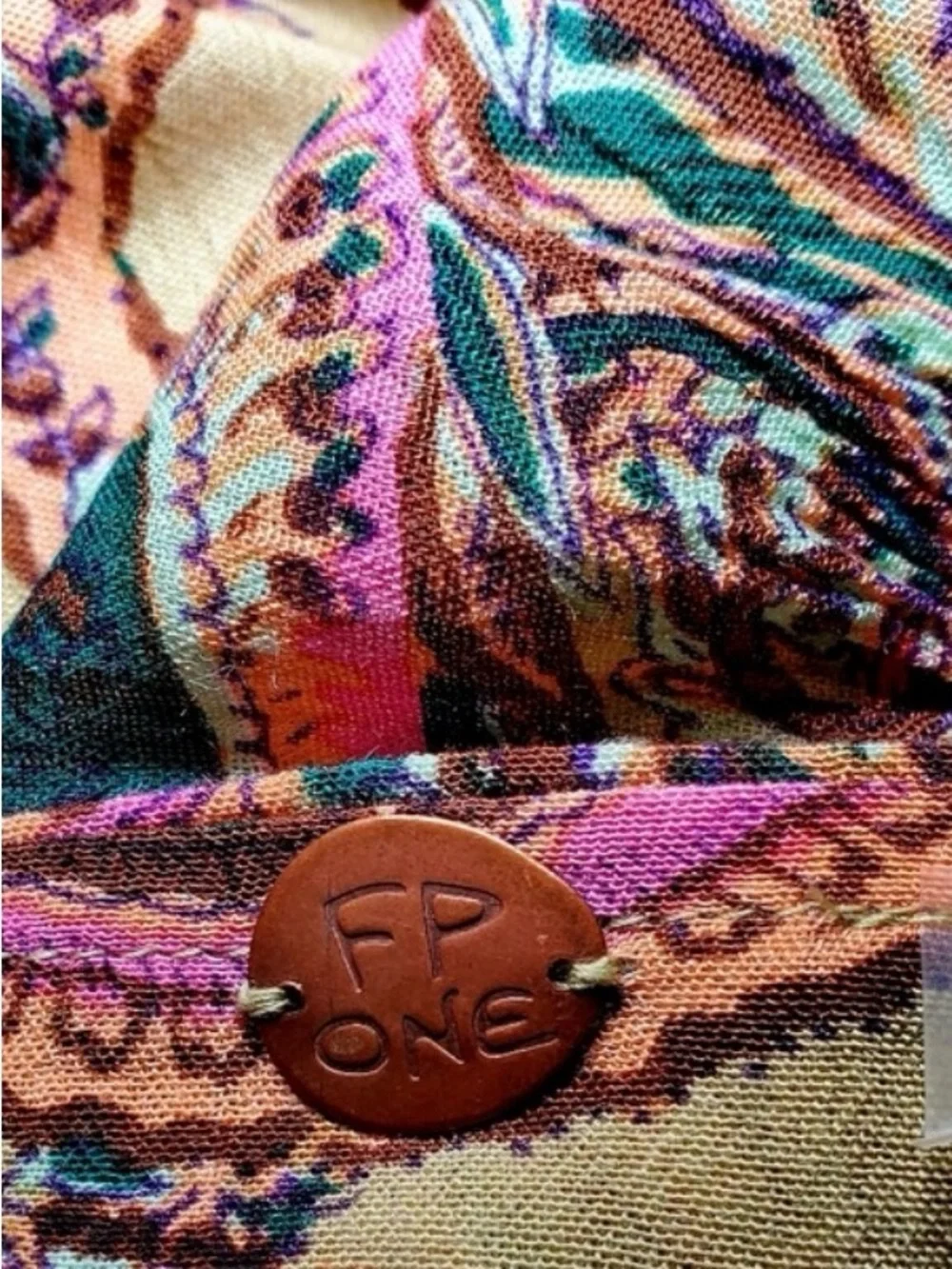 Free People Printed Wide Leg Pants Boho Statement